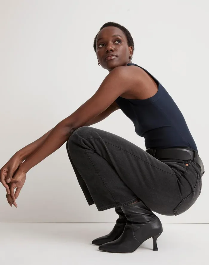 Madewell The Justine Ankle Boot True Black Women Boots