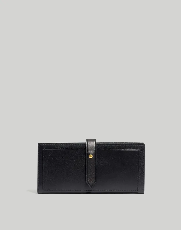 Madewell The Leather Post Wallet True Black Women Pouches and Wallets