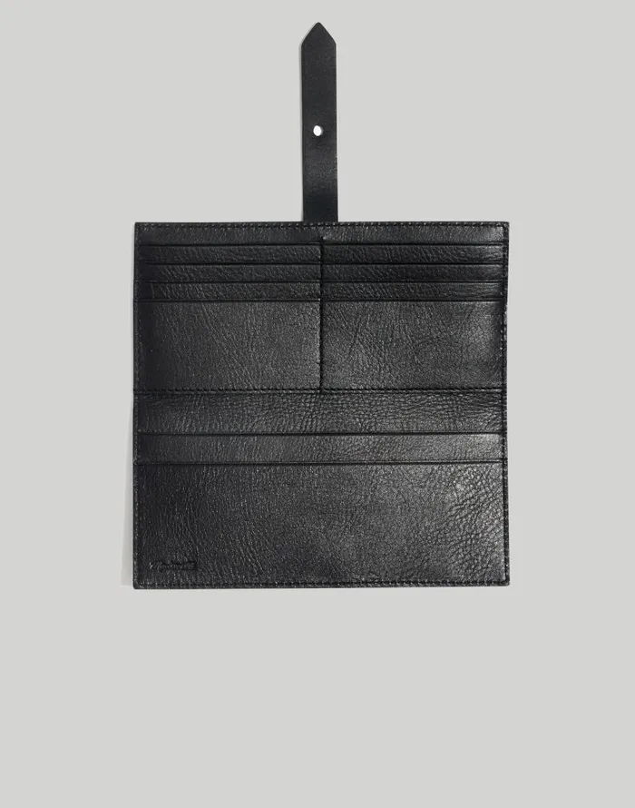 Madewell The Leather Post Wallet True Black Women Pouches and Wallets