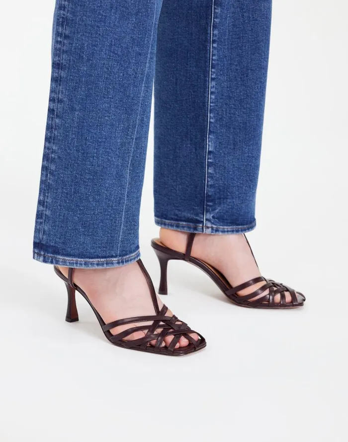 Madewell The Milano Heeled Sandal Dark Plum Women Heels