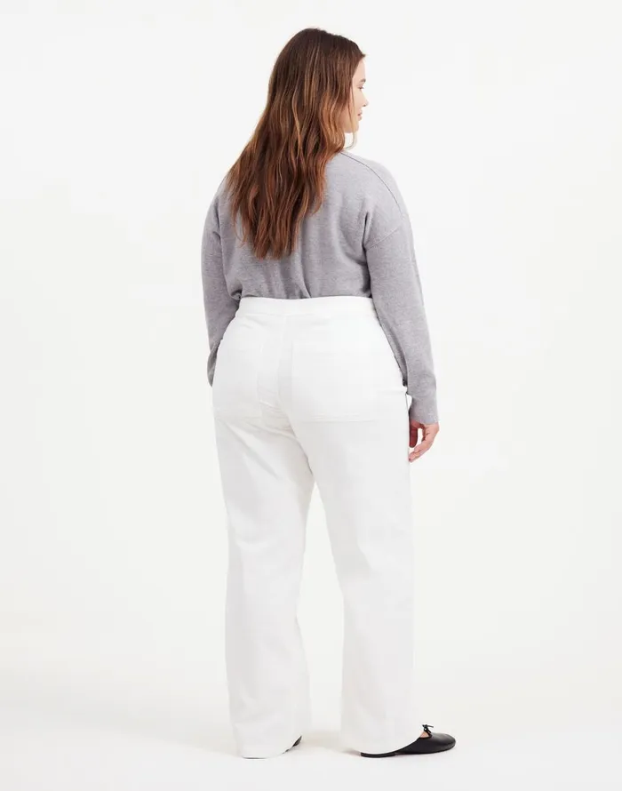 Madewell The Plus Emmett WideLeg Pant In Corduroy Welt Pocket Edition Winter White Women Pants
