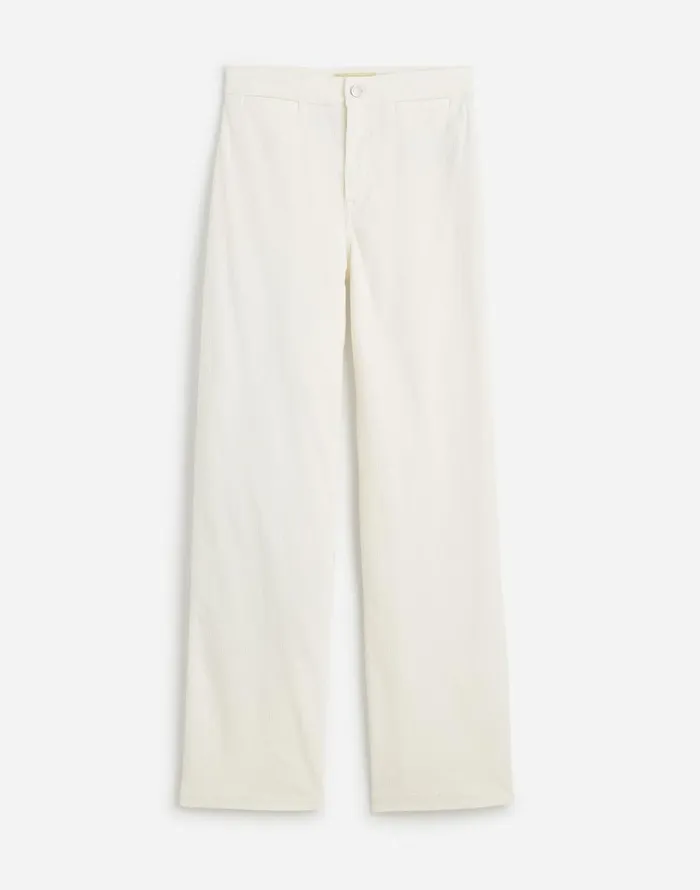Madewell The Plus Emmett WideLeg Pant In Corduroy Welt Pocket Edition Winter White Women Pants