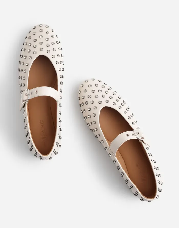 Madewell The Remy Mary Jane Flat Ecru Women Flats and Loafers
