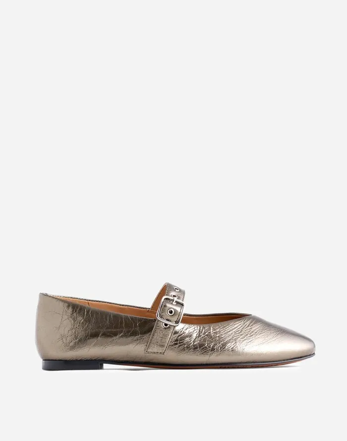 Madewell The Remy Mary Jane Flat Pewter Multi Women Flats and Loafers