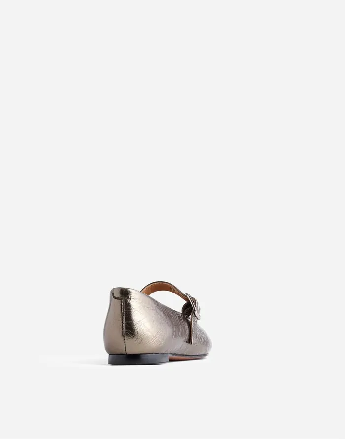 Madewell The Remy Mary Jane Flat Pewter Multi Women Flats and Loafers