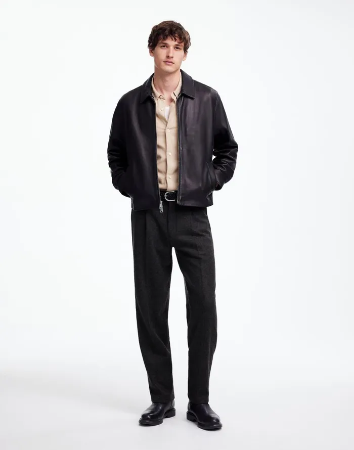 Madewell The Roebling Pleated Trouser In Italian Fabric Hthr Charcoal Men Suiting Madewell The Roebling Pleated Trouser In Italian Fabric Hthr Charcoal Men Suiting