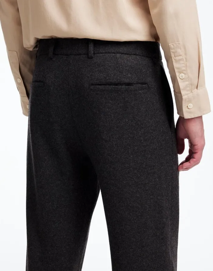 Madewell The Roebling Pleated Trouser In Italian Fabric Hthr Charcoal Men Suiting