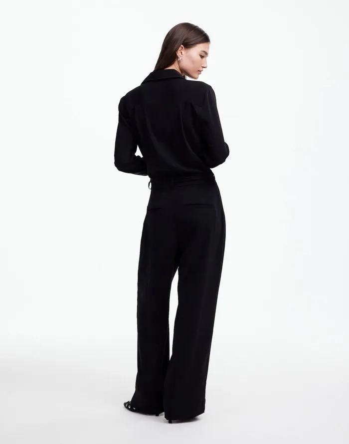 Madewell TieWaist StraightLeg Jumpsuit True Black Women Dresses