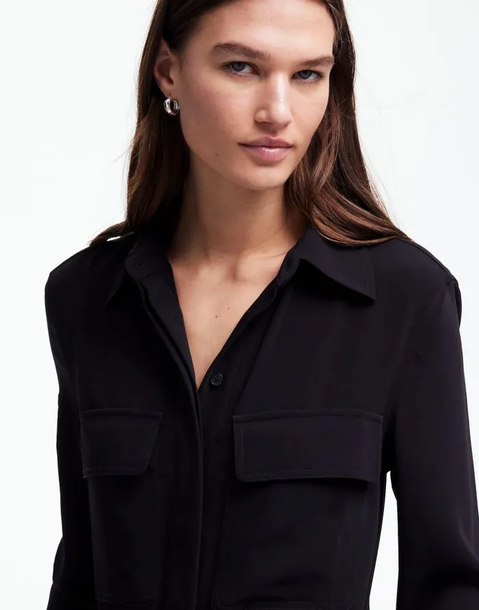 Madewell TieWaist StraightLeg Jumpsuit True Black Women Dresses