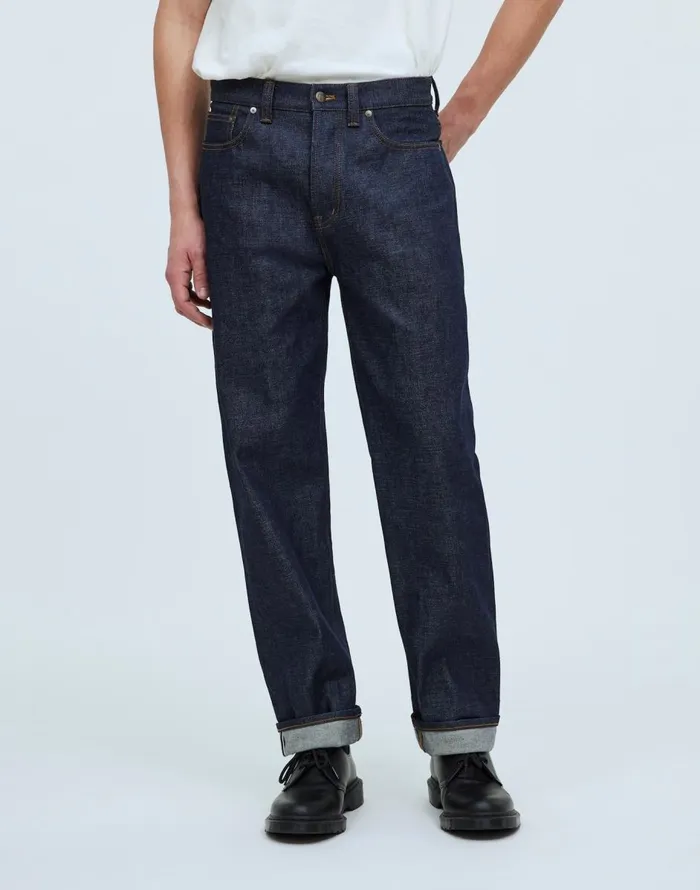 Madewell Vintage Relaxed Straight Jeans In Raw Selvedge Raw Selvedge Men Jeans