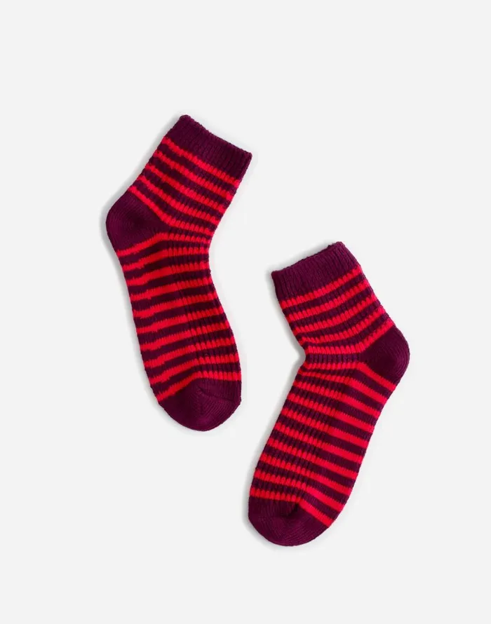 Madewell WaffleKnit Ankle Socks Cabernet Women Socks