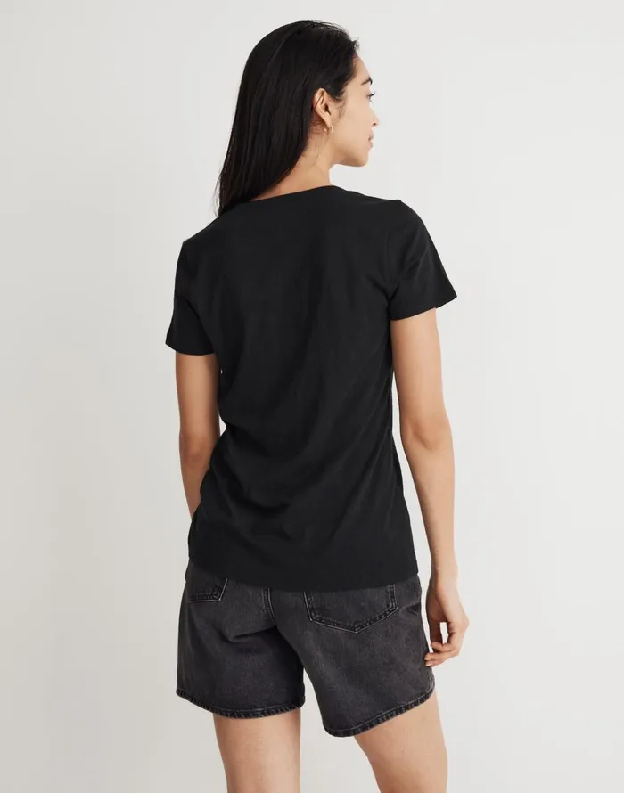 Madewell Whisper Cotton VNeck Tee True Black Women Tees