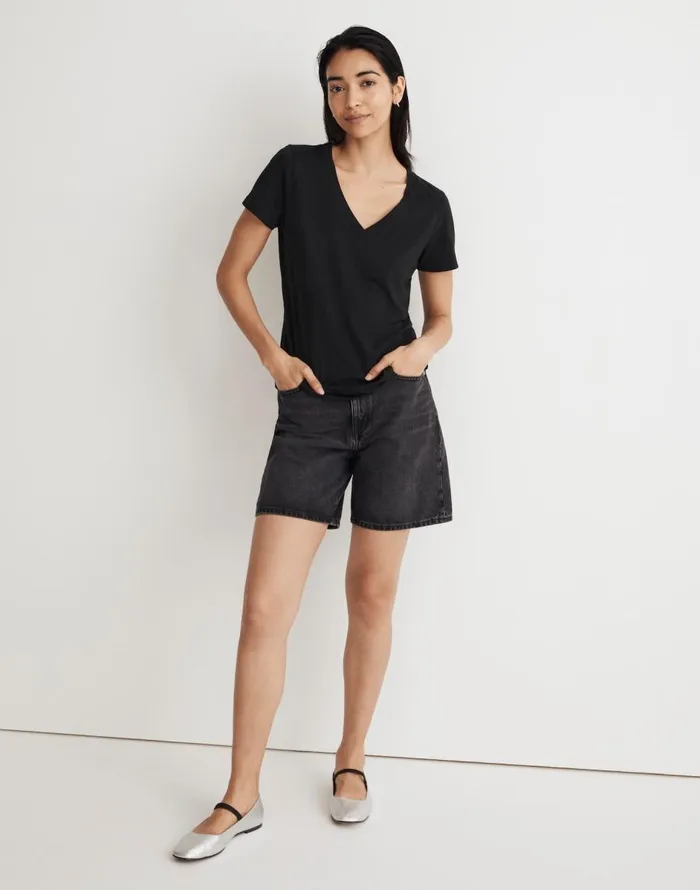 Madewell Whisper Cotton VNeck Tee True Black Women Tees