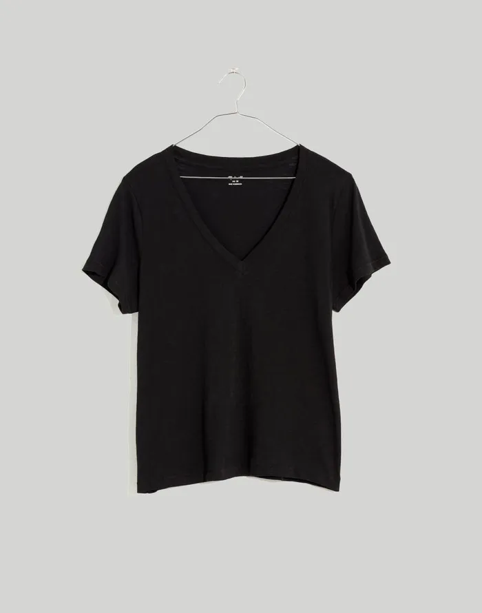Madewell Whisper Cotton VNeck Tee True Black Women Tees