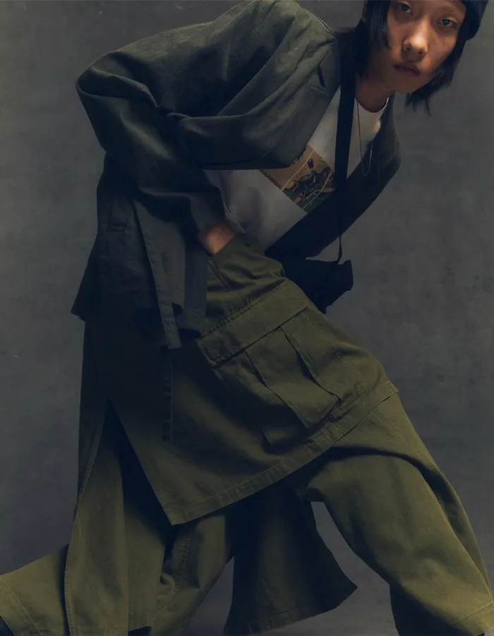 Maharishi Hakama Pants 4588 Asym Cargo Hakama Pants Olive OG107F 8211 Men