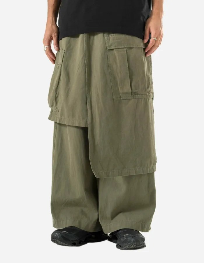 Maharishi Hakama Pants 4588 Asym Cargo Hakama Pants Olive OG107F 8211 Men