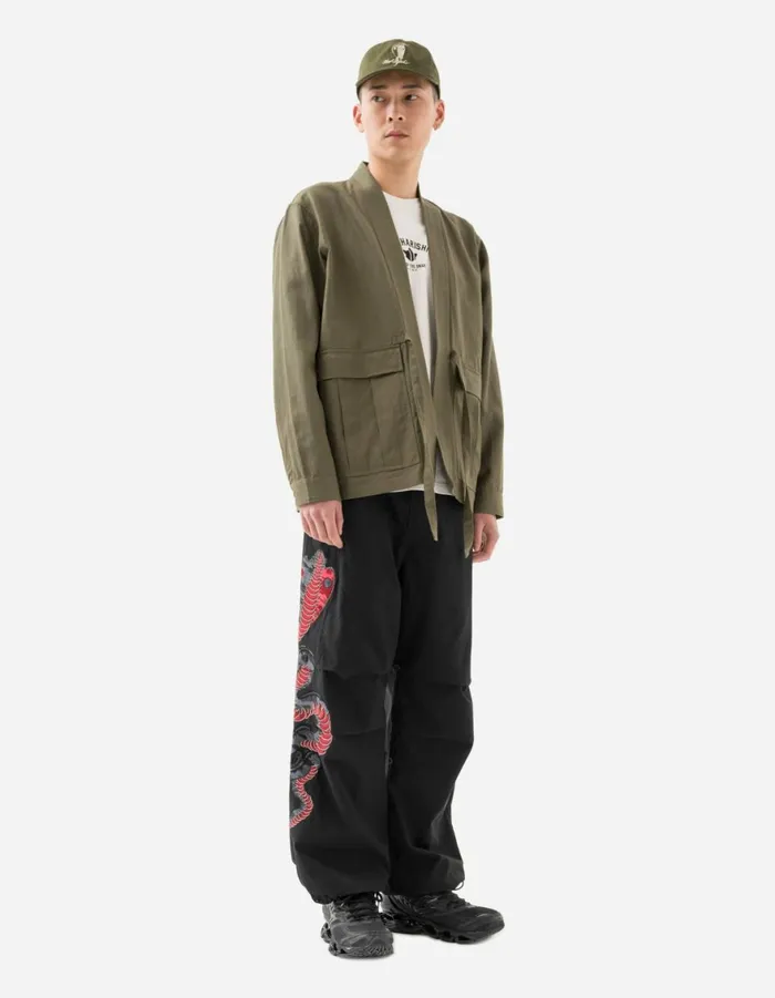Maharishi Kimonos 6028 Hemp Cargo Hanten Jacket Olive OG107F 8211 Men