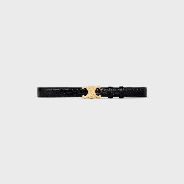 Medium Triomphe Belt In Alligator Black Women CELINE BELTS