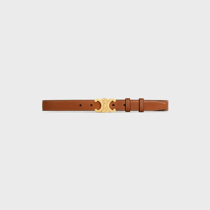 Medium Triomphe Belt In Natural Calfskin Tan Women CELINE BELTS