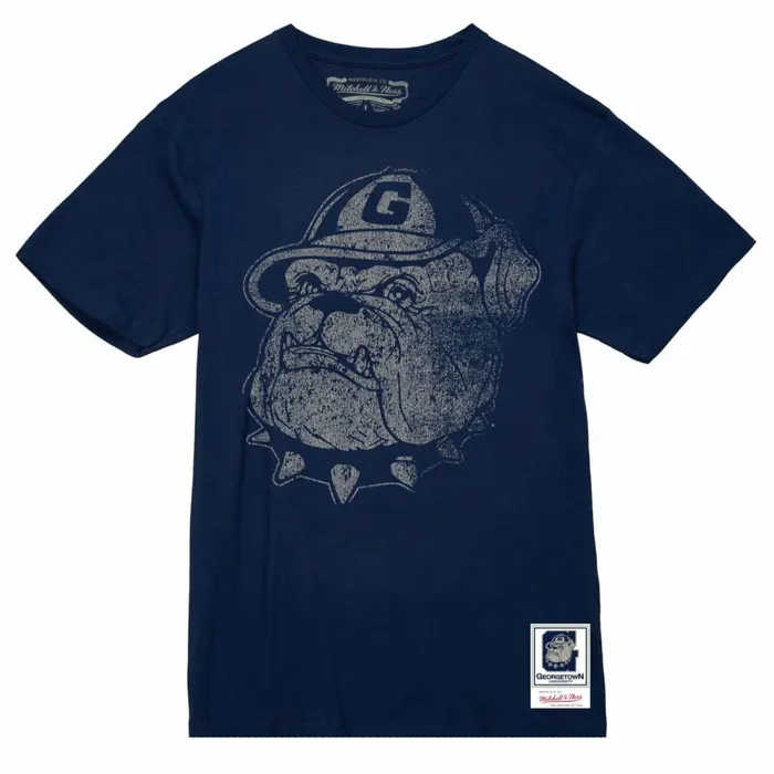 Men039s Collegiate Mitchell and Ness Big Logo Tee Georgetown University