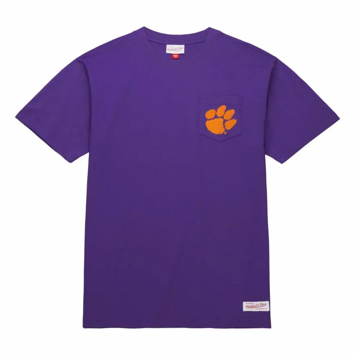 Men039s Collegiate Mitchell and Ness Premium Pocket Tee Clemson University