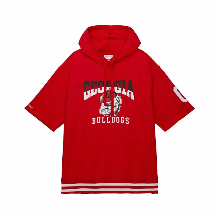 Men039s Hoodies and Sweatshirts Mitchell and Ness PreGame SS Fleece Hoodie University Of Georgia
