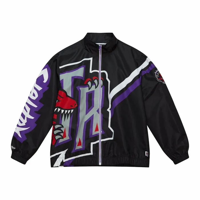 Men039s Jackets and Outerwear Mitchell and Ness Exploded Logo Warm Up Jacket Toronto Raptors Men039s Jackets and Outerwear Mitchell and Ness Exploded Logo Warm Up Jacket Toronto Raptors