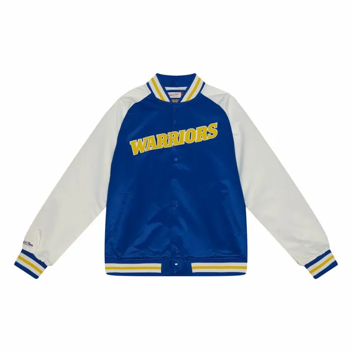 Men039s Jackets and Outerwear Mitchell and Ness Primetime Lightweight Satin Jacket Golden State Warriors Men039s Jackets and Outerwear Mitchell and Ness Primetime Lightweight Satin Jacket Golden State Warriors