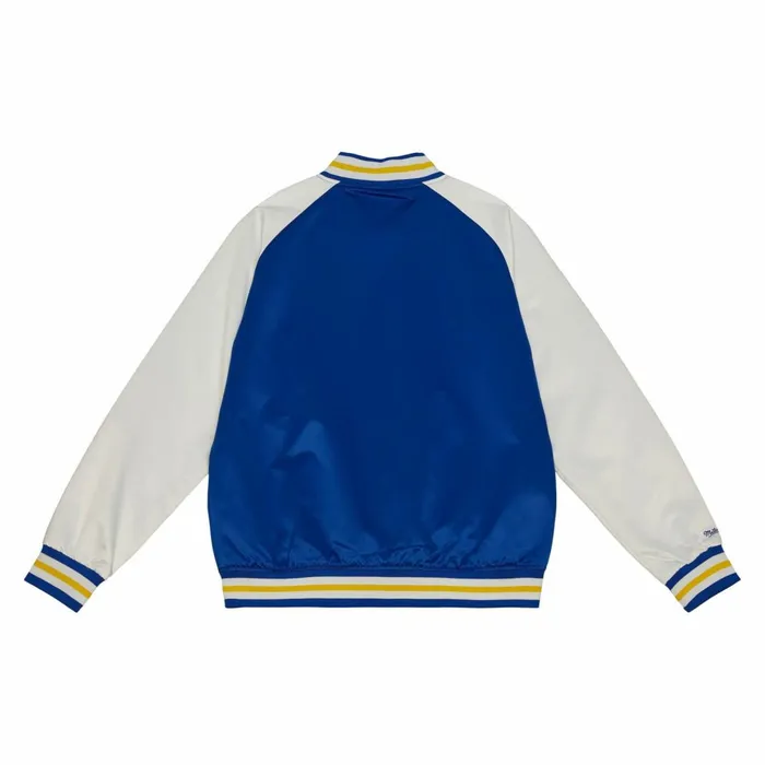 Men039s Jackets and Outerwear Mitchell and Ness Primetime Lightweight Satin Jacket Golden State Warriors Men039s Jackets and Outerwear Mitchell and Ness Primetime Lightweight Satin Jacket Golden State Warriors