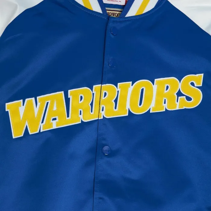 Men039s Jackets and Outerwear Mitchell and Ness Primetime Lightweight Satin Jacket Golden State Warriors Men039s Jackets and Outerwear Mitchell and Ness Primetime Lightweight Satin Jacket Golden State Warriors