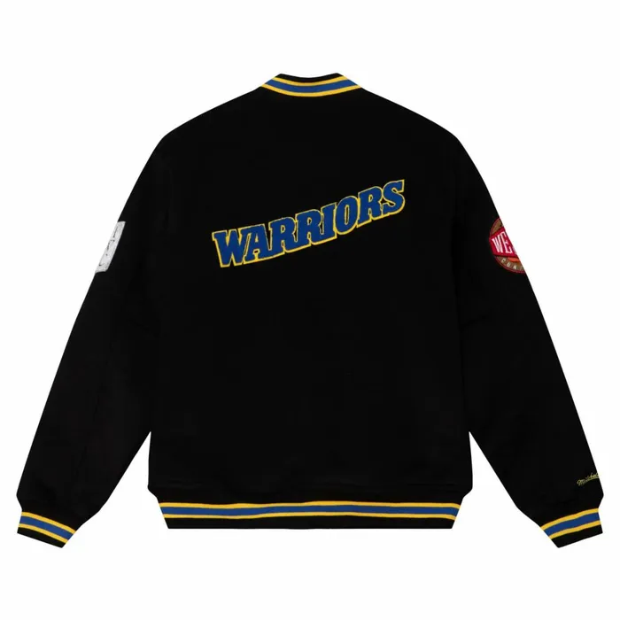 Men039s Jackets and Outerwear Mitchell and Ness Varsity Jacket Golden State Warriors Men039s Jackets and Outerwear Mitchell and Ness Varsity Jacket Golden State Warriors