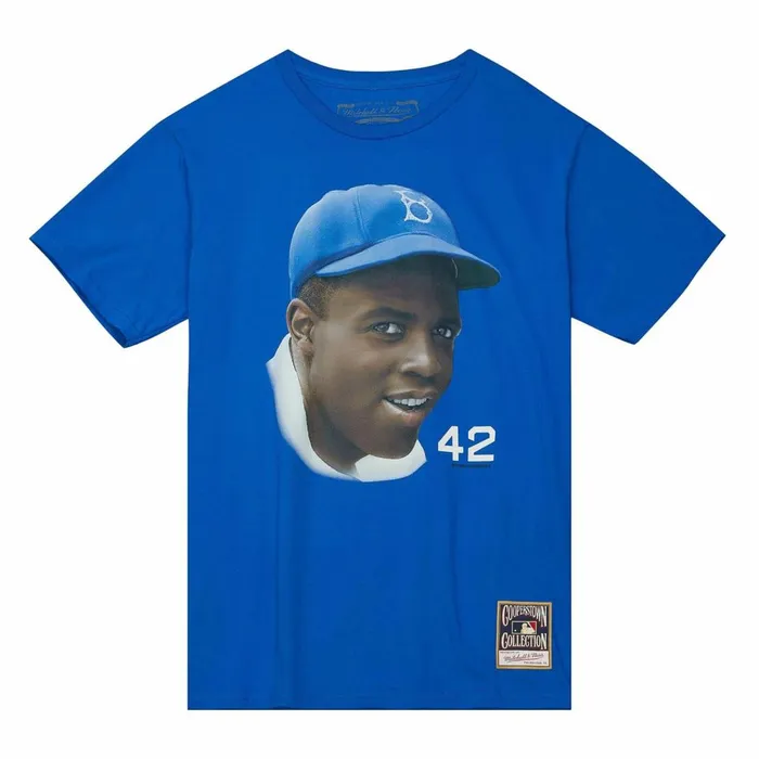 Men039s MLB Mitchell and Ness Legend Portrait Tee Brooklyn Dodgers Jackie Robinson Men039s MLB Mitchell and Ness Legend Portrait Tee Brooklyn Dodgers Jackie Robinson
