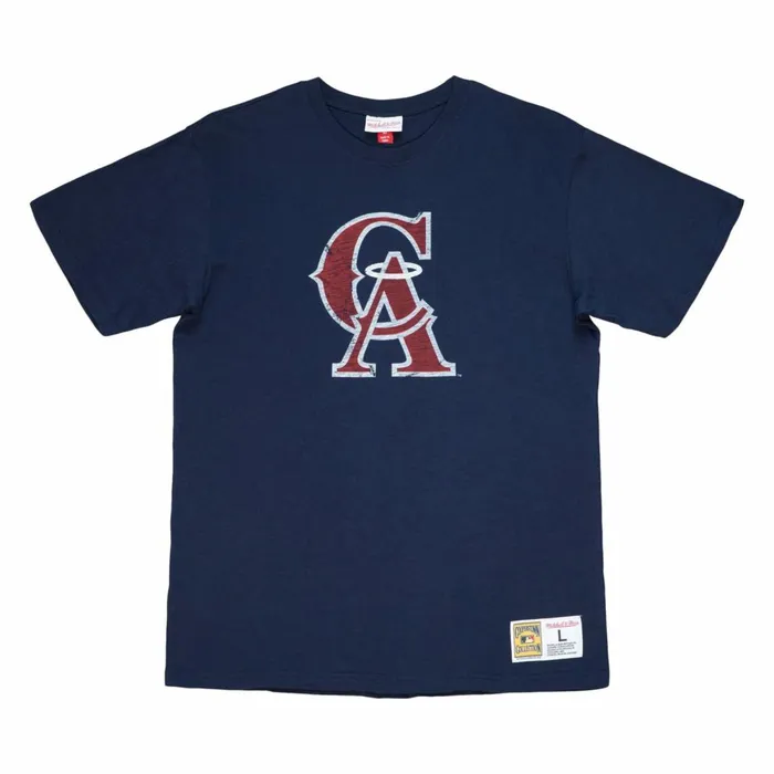 Men039s MLB Mitchell and Ness Legendary Slub SS Tee California Angels