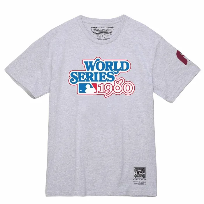 Men039s MLB Mitchell and Ness Logo Tee World Series 1980