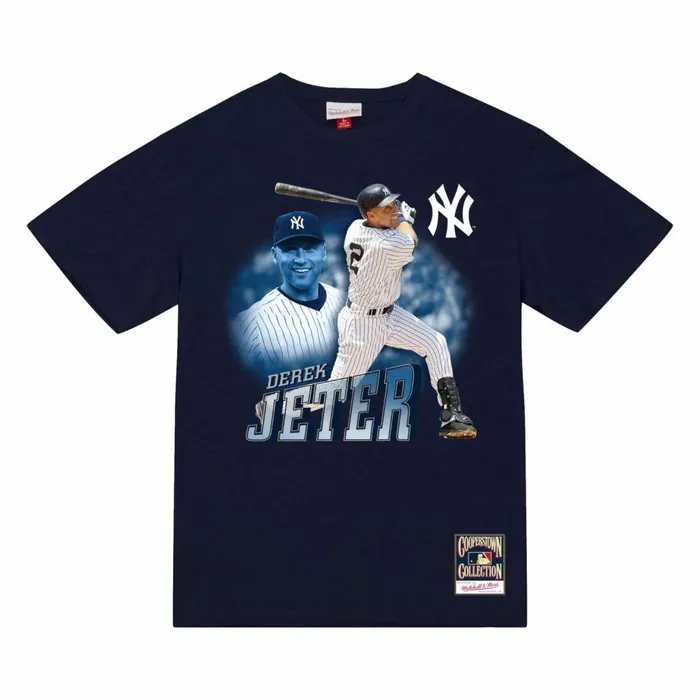 Men039s MLB Mitchell and Ness Swing Tee New York Yankees Derek Jeter