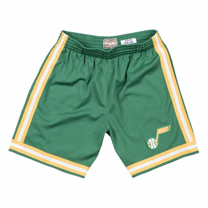 Men039s NBA Swingman Mitchell and Ness Swingman Shorts Utah Jazz Road 197980