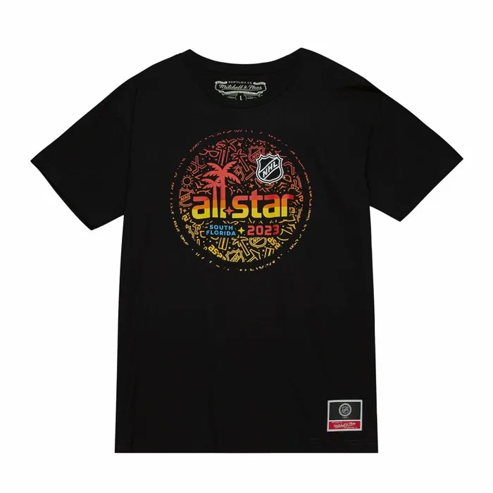 Men039s NHL Mitchell and Ness ASG Circle Doodle Tee All Star