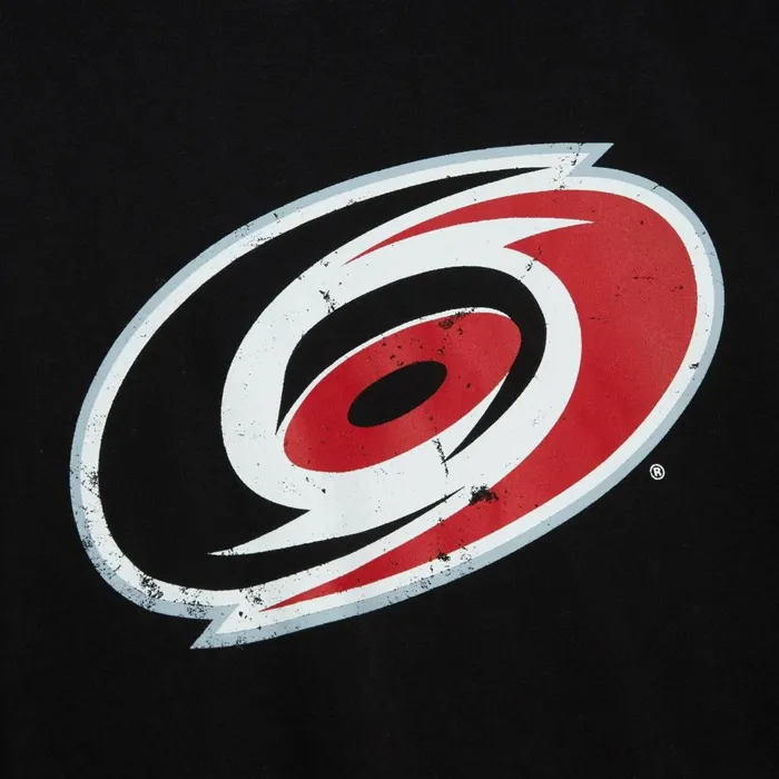 Men039s NHL Mitchell and Ness Distressed Logo LS Tee Carolina Hurricanes Men039s NHL Mitchell and Ness Distressed Logo LS Tee Carolina Hurricanes