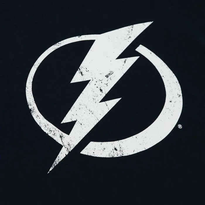 Men039s NHL Mitchell and Ness Distressed Logo Tee Tampa Bay Lightning Men039s NHL Mitchell and Ness Distressed Logo Tee Tampa Bay Lightning