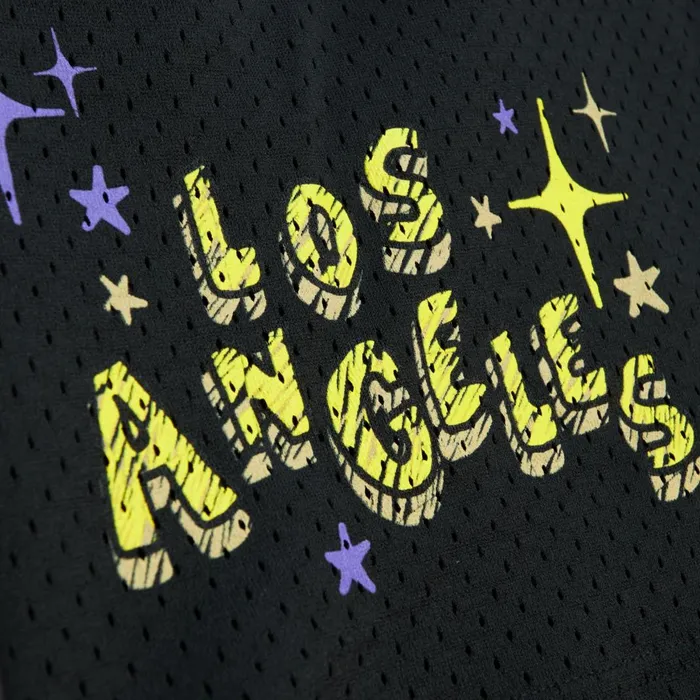 Men039s Shorts Mitchell and Ness Sidewalk Sketch Shorts HWC Los Angeles Lakers Men039s Shorts Mitchell and Ness Sidewalk Sketch Shorts HWC Los Angeles Lakers
