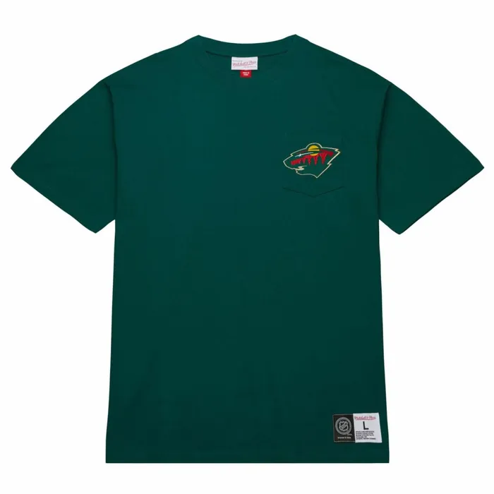 Men039s TShirts and Tops Mitchell and Ness Premium Pocket Tee Minnesota Wild