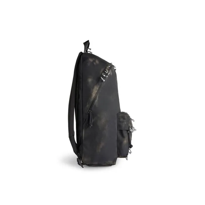 Men Backpacks Balenciaga Explorer Backpack With Piercings In Black