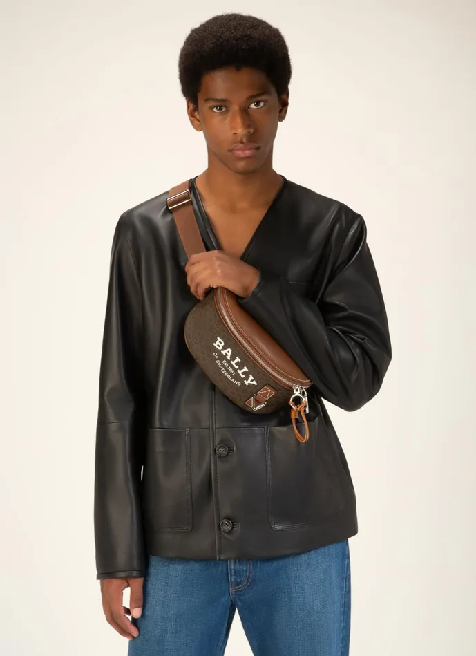 Men Bally Belt Bags Chatey 8211 TPU Bum Bag In Brown