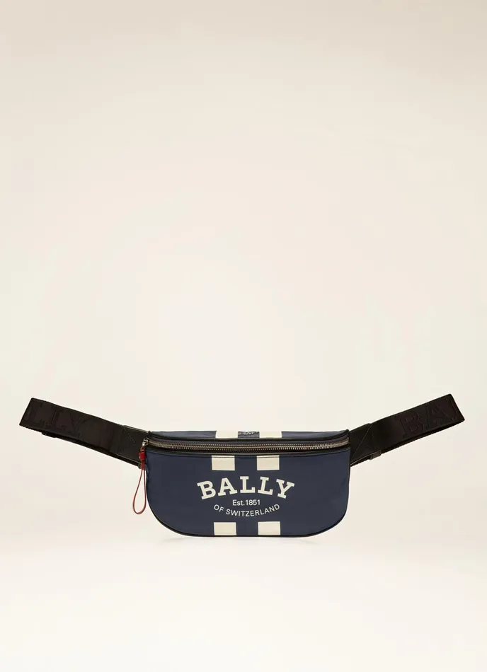 Men Bally Belt Bags Flynos 8211 Nylon Bum Bag In Navy