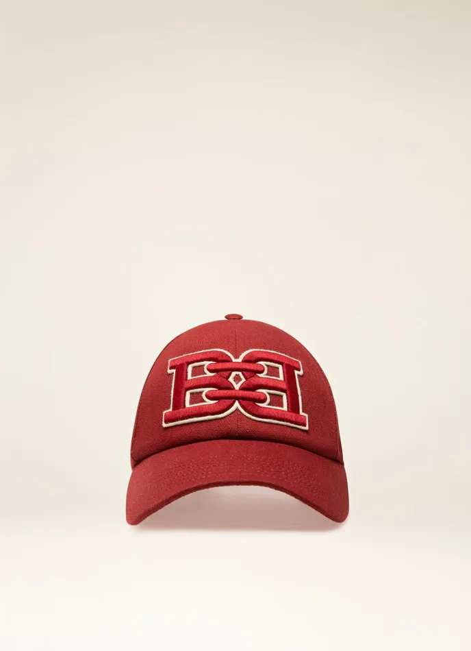 Men Bally Gloves And Hats BChain Cap 8211 Cotton Accessory In Bally Red