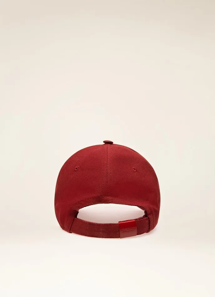 Men Bally Gloves And Hats BChain Cap 8211 Cotton Accessory In Bally Red