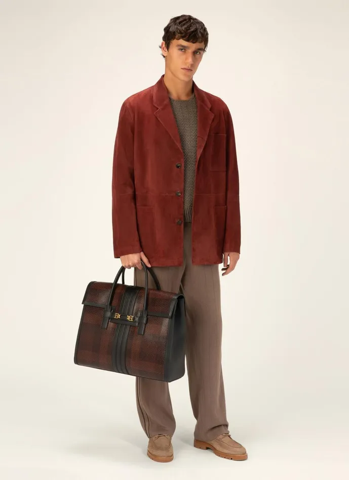 Men Bally Knitwear Zigzag Sweater 8211 Cotton Knitwear In Brown