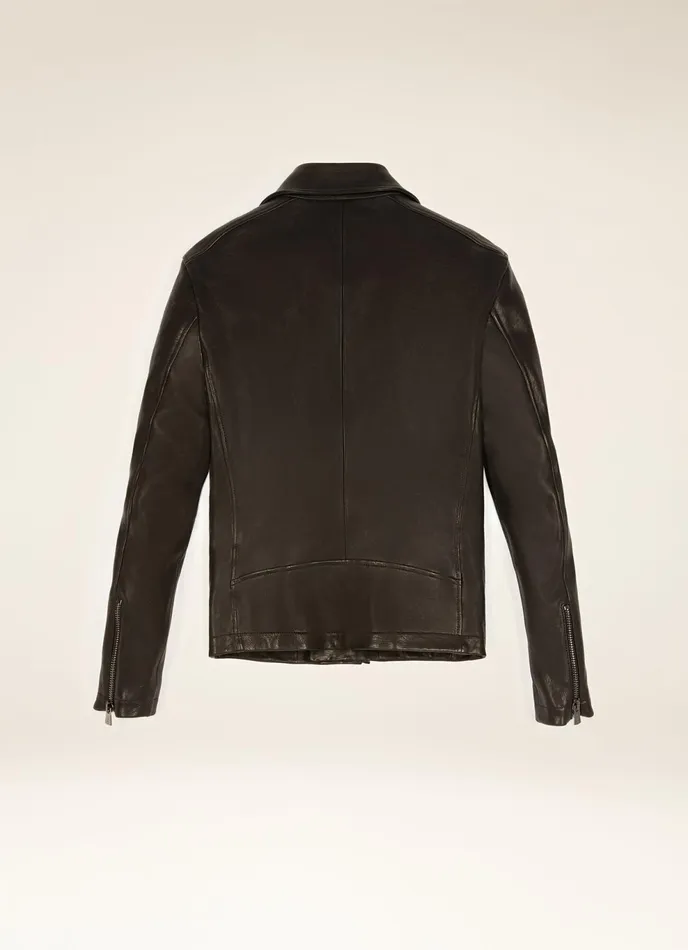 Men Bally Leather Biker Jacket 8211 Leather Outerwear In Black