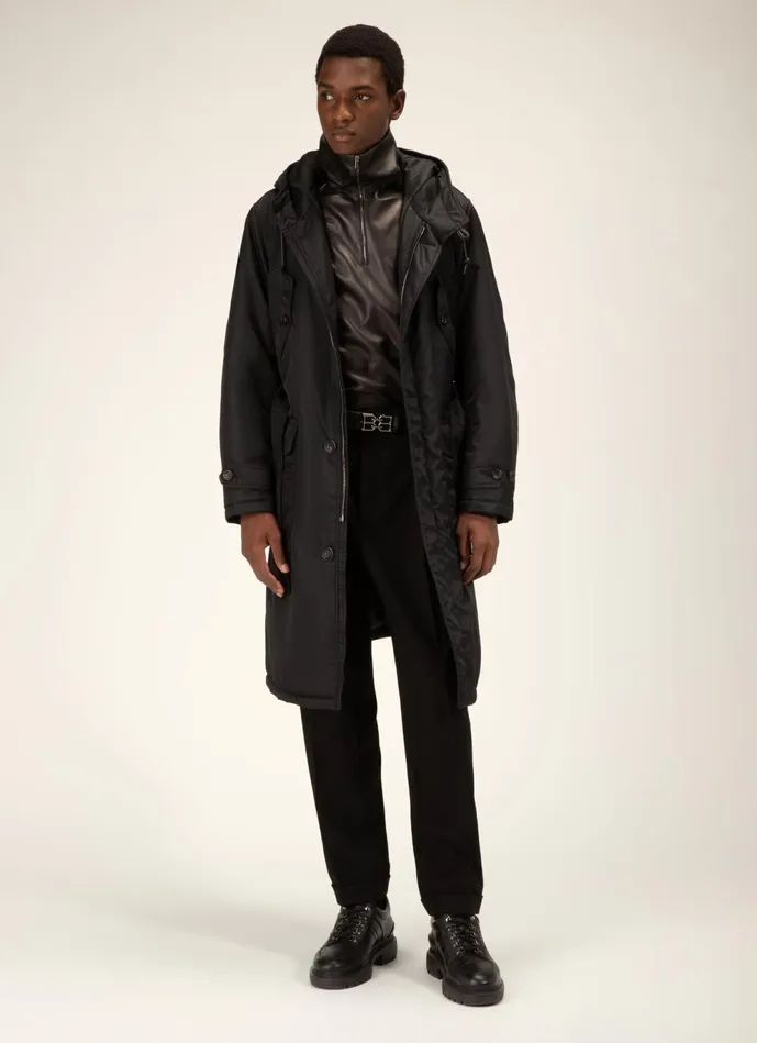Men Bally Outerwear Belted Parka 8211 Nylon Outerwear In Black
