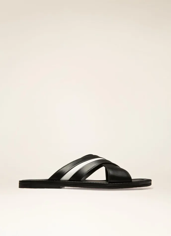 Men Bally Sandals And Slides Jaabir 8211 Leather Sandals In Black